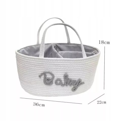 Organizer Na Pieluszki Do Przewijaka I Wózka Baby – Biały, 36x22x18 Cm