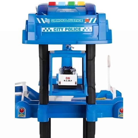 Garaż Policja 5 Poziomów XXL + Mata Miasto – 82 elementy