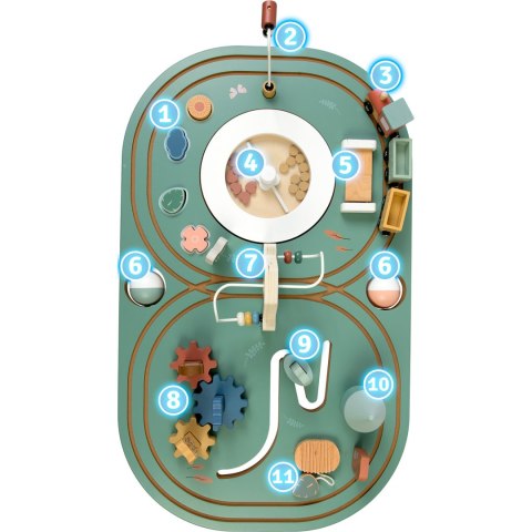 Stolik Edukacyjny Drewniany Sensoryczny XXL Nukido Kolejka Montessori 18m+