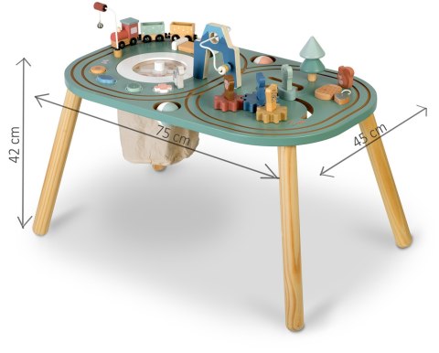 Stolik Edukacyjny Drewniany Sensoryczny XXL Nukido Kolejka Montessori 18m+
