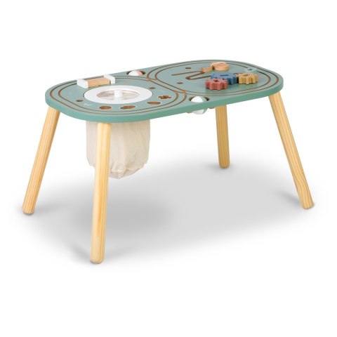 Stolik Edukacyjny Drewniany Sensoryczny XXL Nukido Kolejka Montessori 18m+