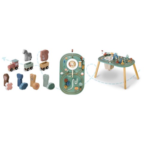 Stolik Edukacyjny Drewniany Sensoryczny XXL Nukido Kolejka Montessori 18m+