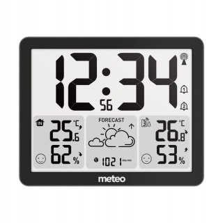 METEO Stacja Pogodowa – Zegar Radiowy, Temperatura, Wilgotność, Barometr