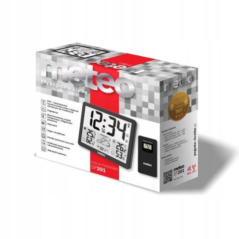 METEO Stacja Pogodowa – Zegar Radiowy, Temperatura, Wilgotność, Barometr