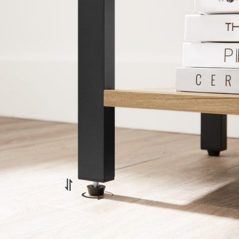 Regał Loftowy Z Czterema Półkami – Sonoma I Czarna Stal