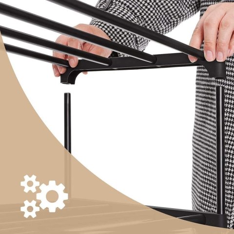 Stojak, Regał Na Buty OSKAR – Metalowy Regał Loft, Czarny, 10 Półek