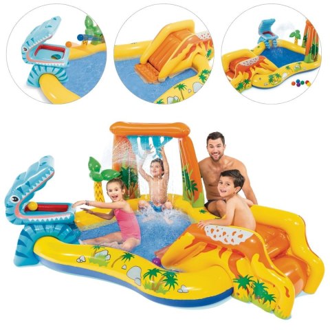 Basen Dmuchany Plac Zabaw Dinozaury INTEX 57444 Zjeżdżalnia Fontanna