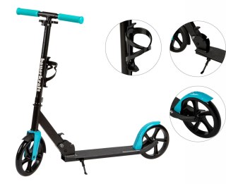 Hulajnoga Składana Bauerkraft 91–101 cm Duża Z Uchwytem Na Bidon - Turkusowa