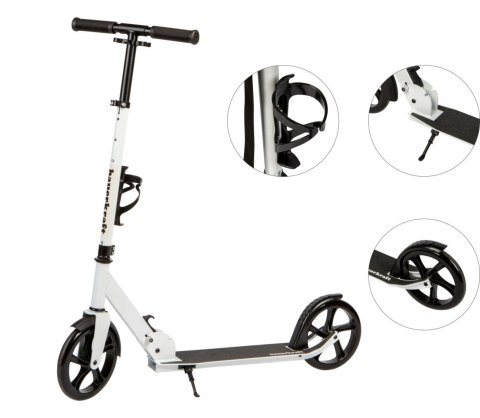 Hulajnoga Składana Bauerkraft 91–101 cm Duża Z Uchwytem Na Bidon - Biała