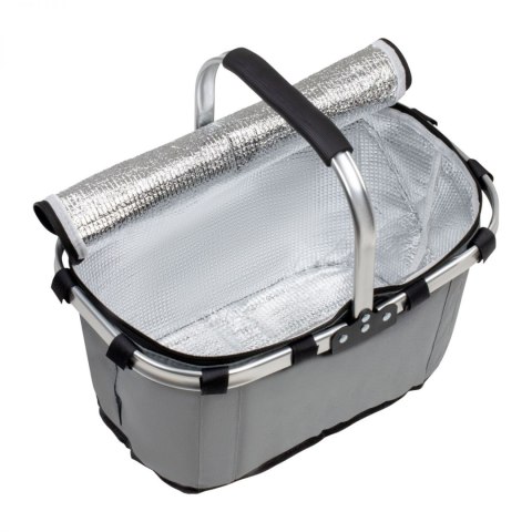 Koszyk Termiczny Na Zakupy I Piknik 25L Szary – Składany 45x27x22+18 Cm
