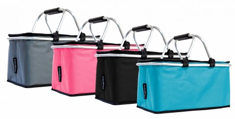 Termiczny Kosz Piknikowy Składany 25L Czarny - Na Zakupy 46x28x23+17 Cm