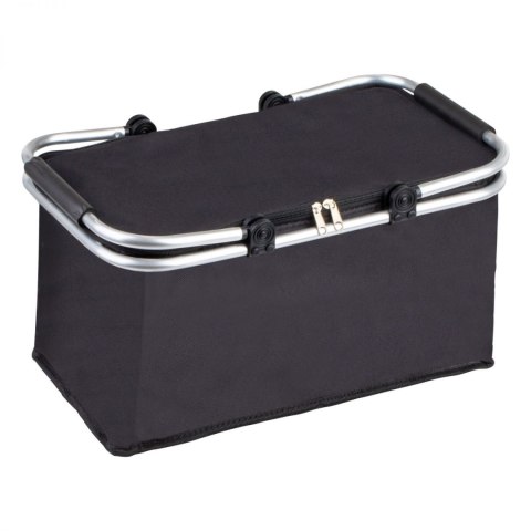 Termiczny Kosz Piknikowy Składany 25L Czarny - Na Zakupy 46x28x23+17 Cm