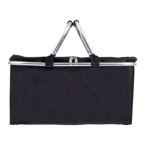 Termiczny Kosz Piknikowy Składany 25L Czarny - Na Zakupy 46x28x23+17 Cm