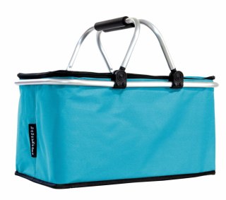 Termiczny Kosz Piknikowy Składany 25L Niebieski - Na Zakupy 46x28x23+17 Cm