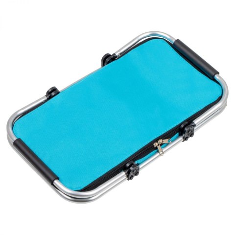 Termiczny Kosz Piknikowy Składany 25L Niebieski - Na Zakupy 46x28x23+17 Cm