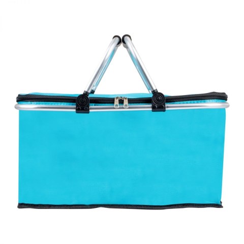 Termiczny Kosz Piknikowy Składany 25L Niebieski - Na Zakupy 46x28x23+17 Cm
