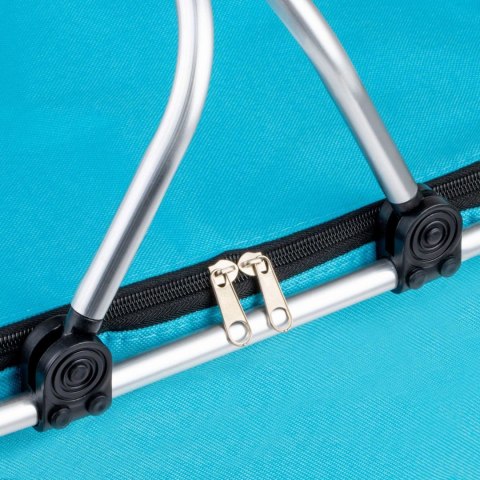 Termiczny Kosz Piknikowy Składany 25L Niebieski - Na Zakupy 46x28x23+17 Cm