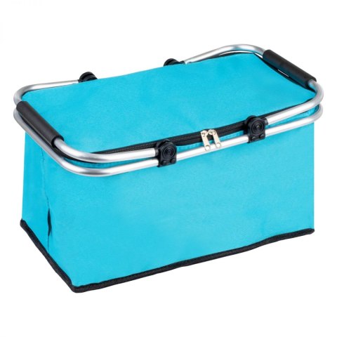 Termiczny Kosz Piknikowy Składany 25L Niebieski - Na Zakupy 46x28x23+17 Cm
