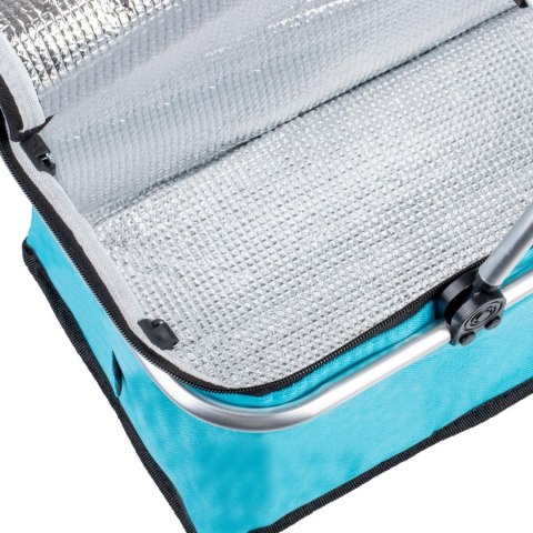 Termiczny Kosz Piknikowy Składany 25L Niebieski - Na Zakupy 46x28x23+17 Cm
