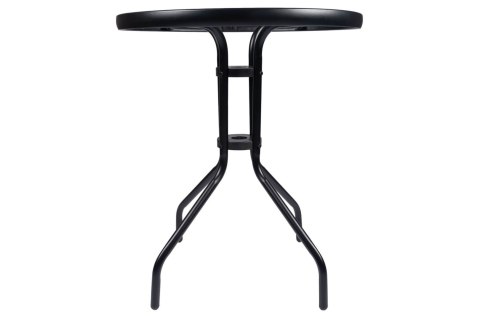 Stolik Kawowy Szklany 60cm Czarny Balkon Taras Ogród Okrągły