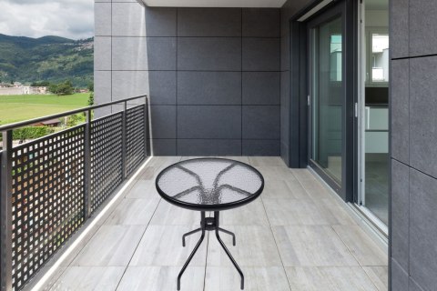 Stolik Kawowy Szklany 60cm Czarny Balkon Taras Ogród Okrągły