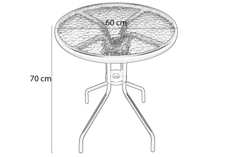 Stolik Kawowy Szklany 60cm Czarny Balkon Taras Ogród Okrągły