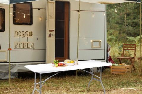 Duży Stół Składany 180x70 cm Cateringowy Ogrodowy Walizka