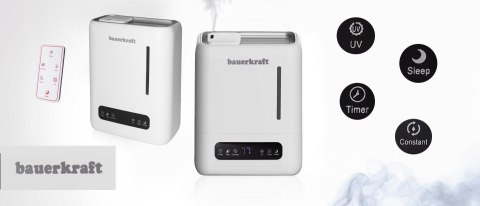 Nawilżacz Powietrza Ultradźwiękowy Bauerkraft 4,3L Filtr UV Aromaterapia