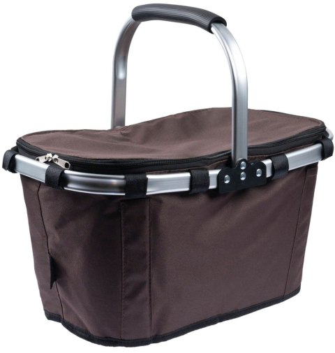 Koszyk Termiczny Na Zakupy I Piknik 25L Brązowy – Składany 45x27x22+18 Cm