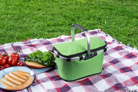 Koszyk Termiczny Na Zakupy I Piknik 25L Zielony – Składany 45x27x22+18 Cm