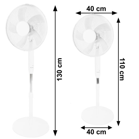 Wentylator Stojący 40 cm 45W Oscylacja Mocny Regulacja BauerKraft