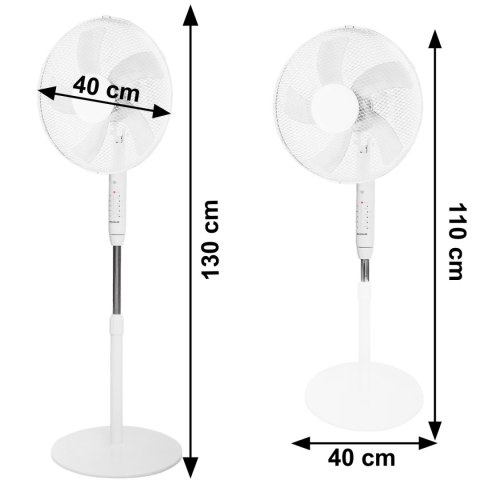 Wentylator Stojący 40 cm 45W Pilot Timer Cichy Oscylacja BauerKraft