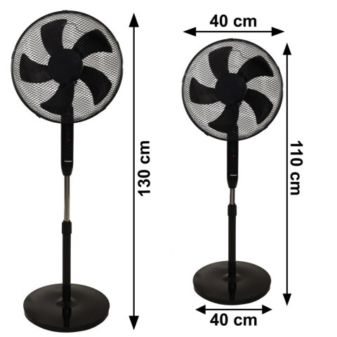 Wentylator Stojący 40 cm 45W Pilot Timer Cichy Oscylacja BauerKraft