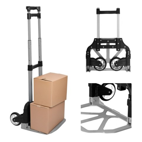 Wózek Transportowy Składany 75kg Aluminiowy Platformowy