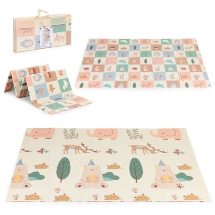 Mata Edukacyjna Piankowa Z Torbą IPLAY 200x150 Cm – Dwustronna, Las