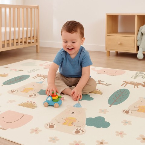 Mata Edukacyjna Piankowa Z Torbą IPLAY 200x150 Cm – Dwustronna, Las