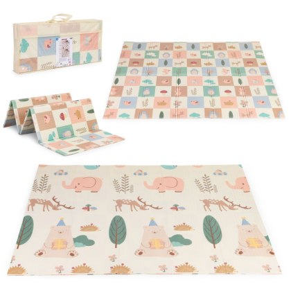 Mata Edukacyjna Piankowa Z Torbą IPLAY 200x180 Cm – Dwustronna, Las