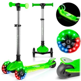 Hulajnoga Balansowa Ricokids Zielona LED Trójkołowa Świeci w Ciemności