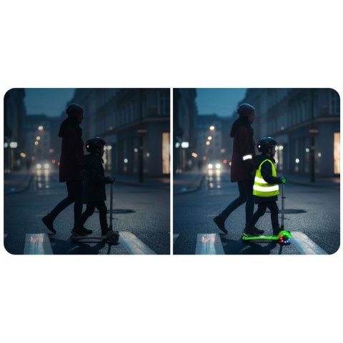 Hulajnoga Balansowa Ricokids Zielona LED Trójkołowa Świeci w Ciemności