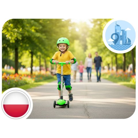 Hulajnoga Balansowa Ricokids Zielona LED Trójkołowa Świeci w Ciemności