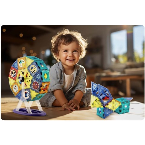 Klocki Magnetyczne Konstrukcyjne Karuzela RicoKids – 71 Elementów, 3D