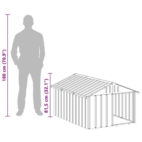 Buda Dla Psa Ze Stali Galwanizowanej Z Daszkiem Antracytowa 116,5x153x81,5 cm