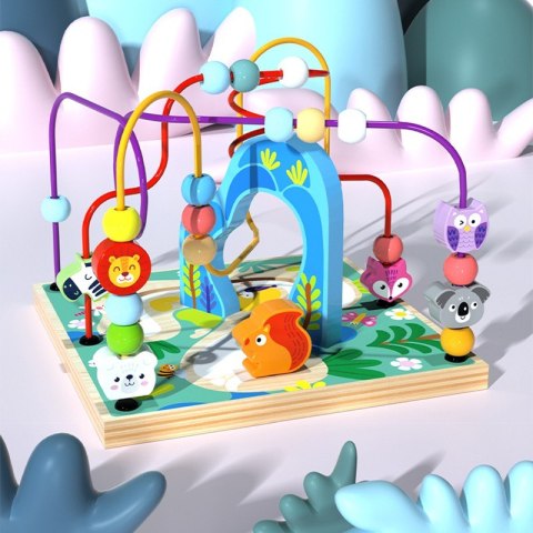 Drewniana Kostka Edukacyjna Sorter Alfabet Montessori – Zegar, Labirynt