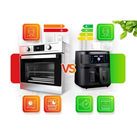 Frytkownica beztłuszczowa 8 L Air fryer Berdsen BD-661 czarna