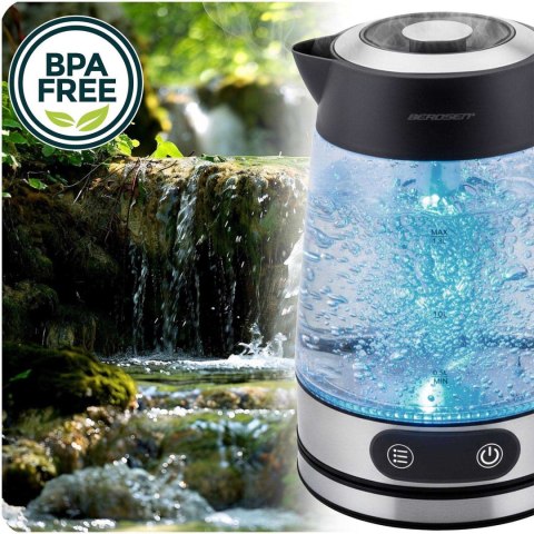 Szklany Czajnik Elektryczny Berdsen Z Regulacją Temperatury – LED, 2200W