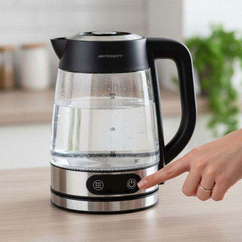 Szklany Czajnik Elektryczny Berdsen Z Regulacją Temperatury – LED, 2200W