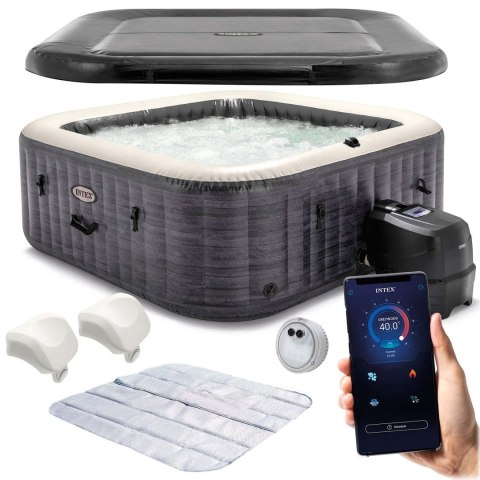 Jacuzzi SPA Dmuchane 6 Os Intex 28452 Hydromasaż LED Aplikacja