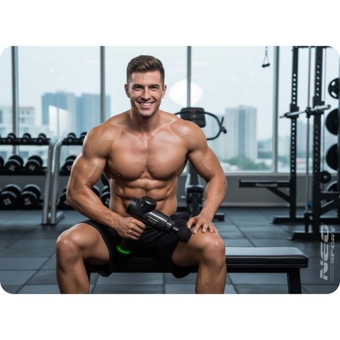 Pistolet Do Masażu Neo‑Sport NS‑503 – Bezprzewodowy Masażer Ciała, 9 Nakładek