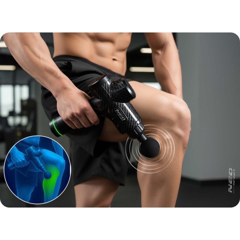 Pistolet Do Masażu Neo‑Sport NS‑503 – Bezprzewodowy Masażer Ciała, 9 Nakładek