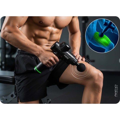 Pistolet Do Masażu Neo‑Sport NS‑503 – Bezprzewodowy Masażer Ciała, 9 Nakładek